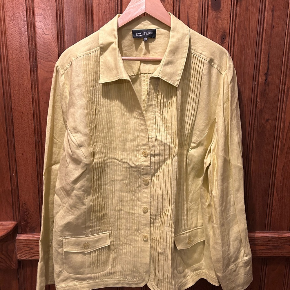 Jones New York Women's Light Yellow Blazer